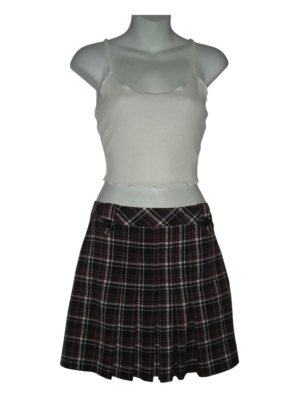 Tangents Mini Skirt Vintage 90's Plaid Dark Academia Indie Sleaze Mall Goth y2k - Picture 2 of 13